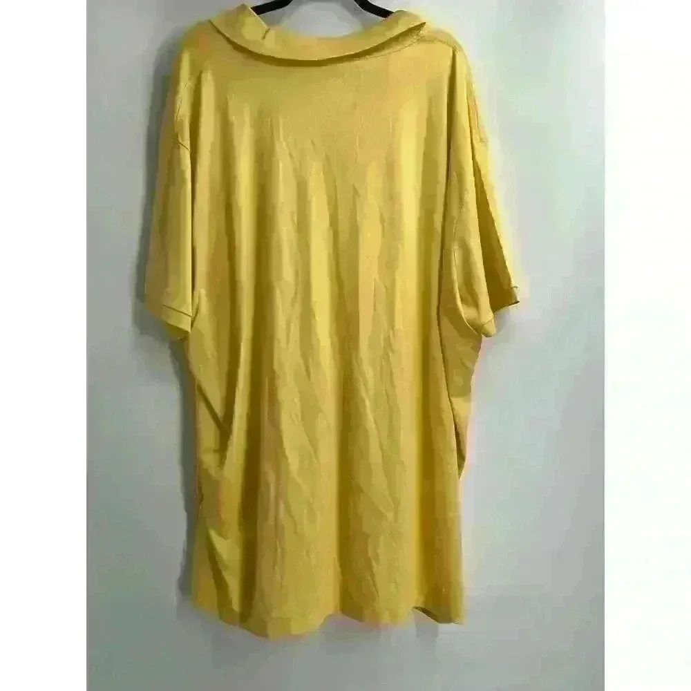 Polo Ralph Lauren Solid‎ Yellow Buttonless Collar Neck Shirt - Men's 4XB